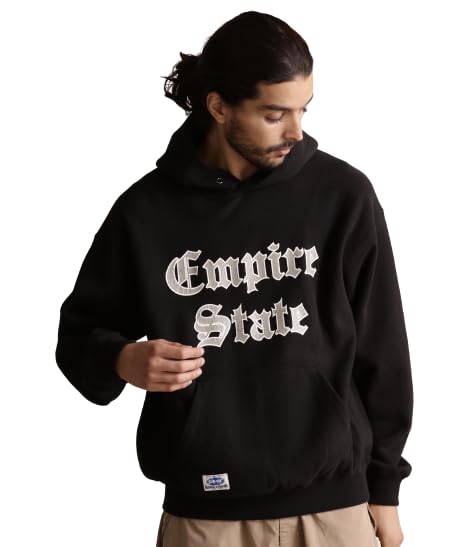 

Schott NYC EMPIRE STATE Hooded Sweatshirt, Men s, Size M, Black, 782-3231014