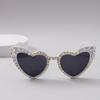 Heart-Shaped Rhinestone Sunglasses: Cute Pointed Diamond Handmade Design for Women