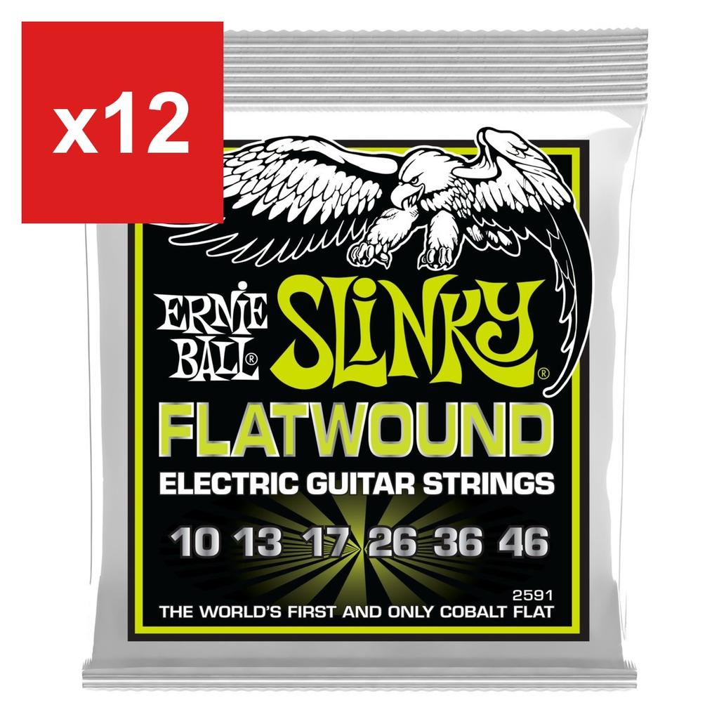 Flatwound Electric Guitar Strings Ernie Ball 2591 (10-46) Regular Slinky