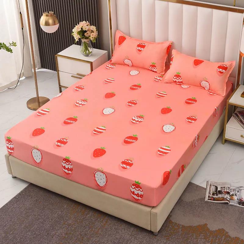 Bed Sheet Anti-slip Fixed Bed Cover Three-piece 1.8 M 2 Meter Bed Protective Cover Dust Protection Package Printing Light Luxury