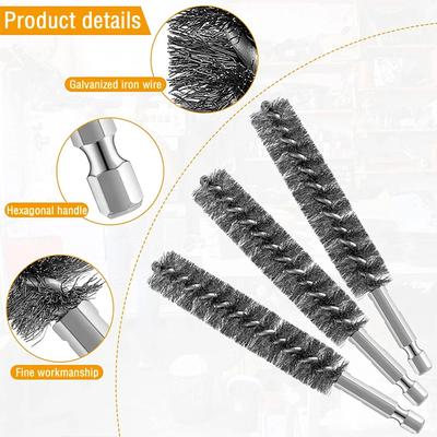 Stainless Steel Cleaning Brush Wire Tube Machinery Cleaning Brush Rust Cleaner Washing Polishing Tools 8/10/12/15/17/19mm