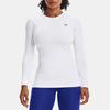 Under Armour Round Neck Sports Training Long Sleeve T-Shirt Women tops White 1368701-100