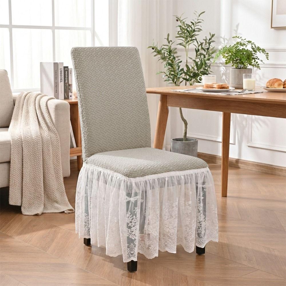 Stretchable Elastic Chair Cover Thickened Full Wrap Stool Cover Chair Cover with Skirt  Home Use