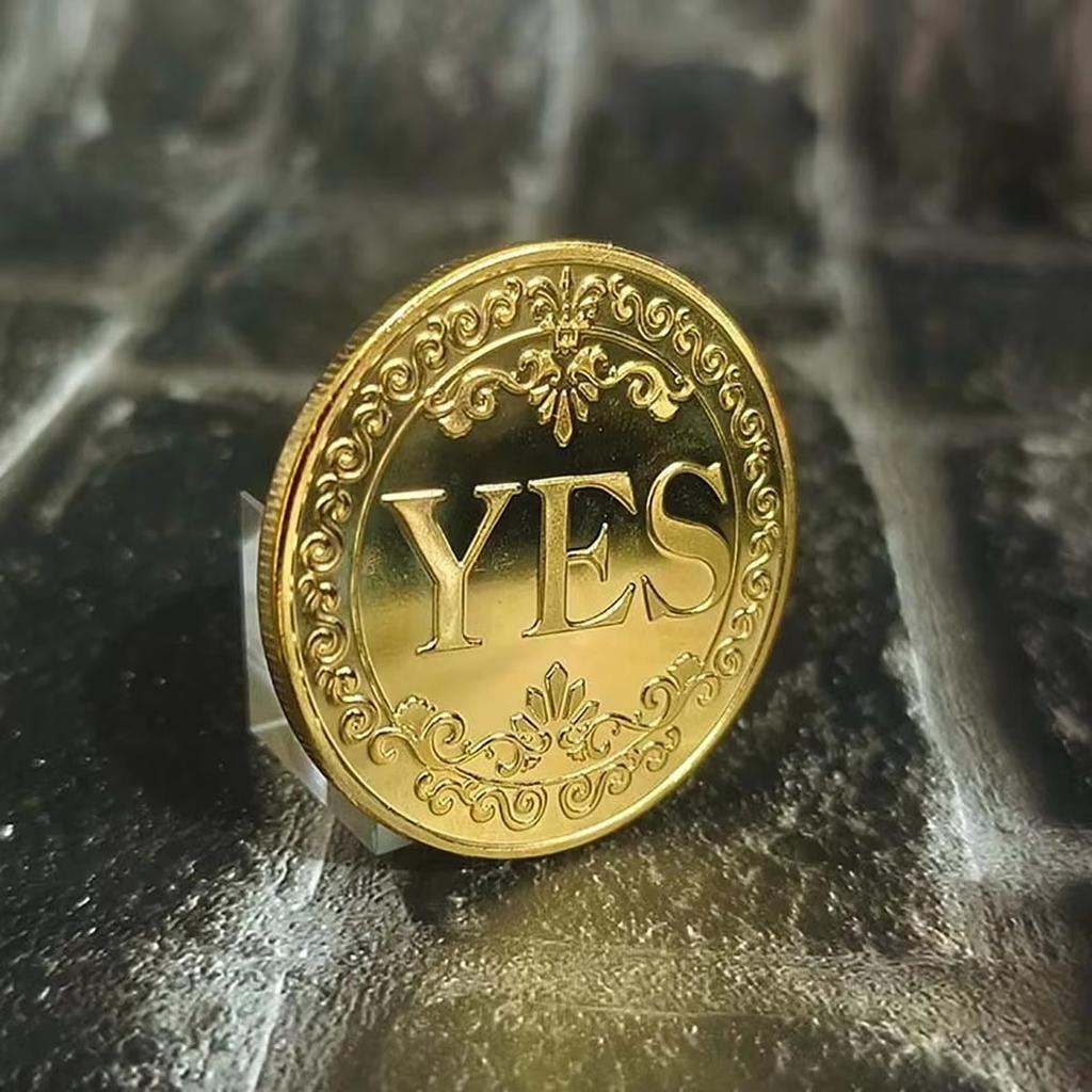 Diameter 25mm Coin YES or NO Make Decision Commemorative Badge Double Sided Embossed Plating Collection Collect Coins Charm