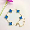 Titanium Steel New High Version Four-Leaf Clover Bracelet Women Double-Sided Lucky Grass Five Flowers Mother-Of-Pearl Good Luck Bracelet