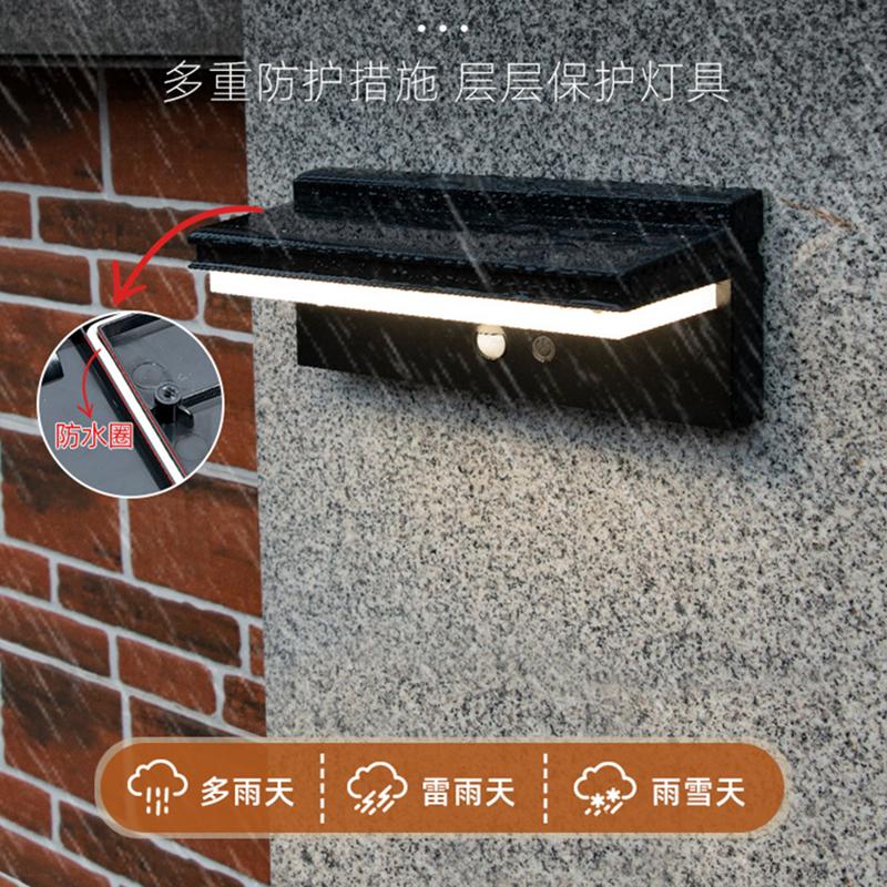 2026 New Solar Wall Lamps Outdoor Courtyard Lights Home Human Body Induction Light Garden Corridor Wall Lamps Light Control Hot