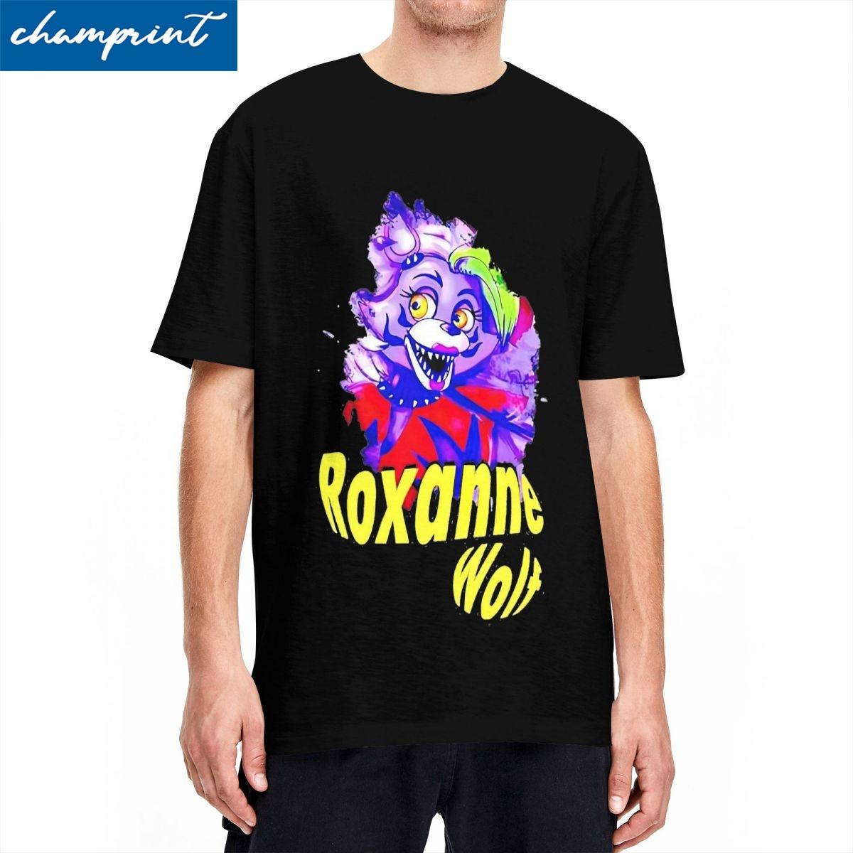 

Roxanne Wolf Art T Shirt Men Women s 100% Cotton Awesome T-Shirt Round Neck FNAF Tees Short Sleeve Clothing New Arrival - Men... S разноцветный