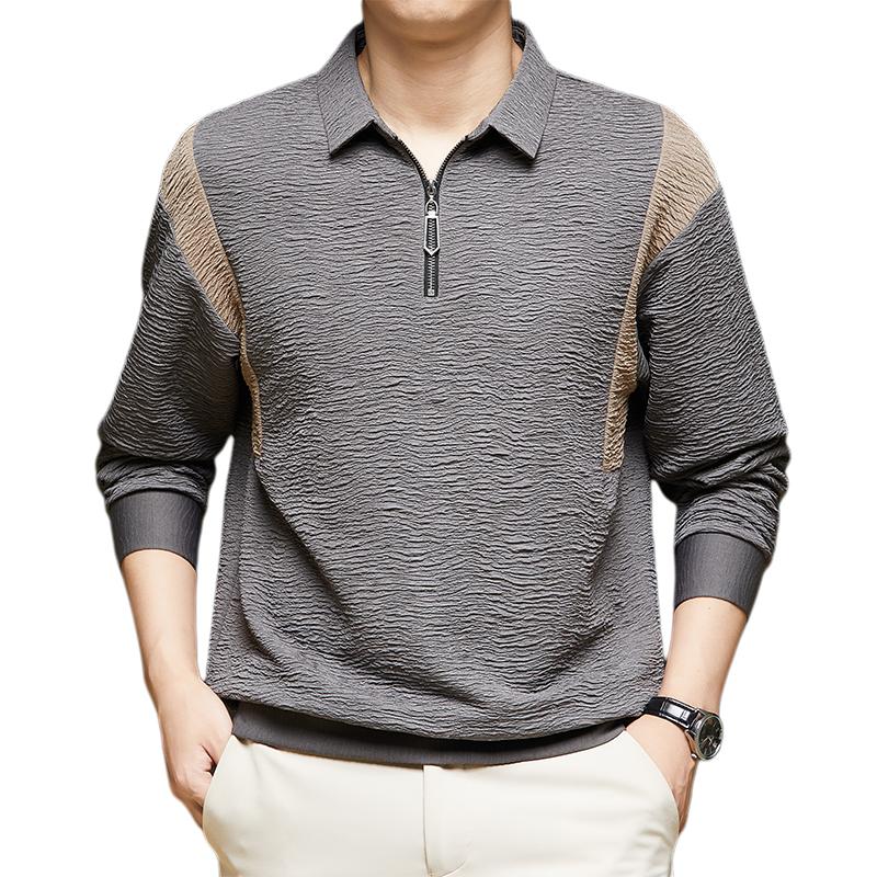 Autumn and Winter Half Zipper Polo Collar Outdoor Commuter T-shirt
