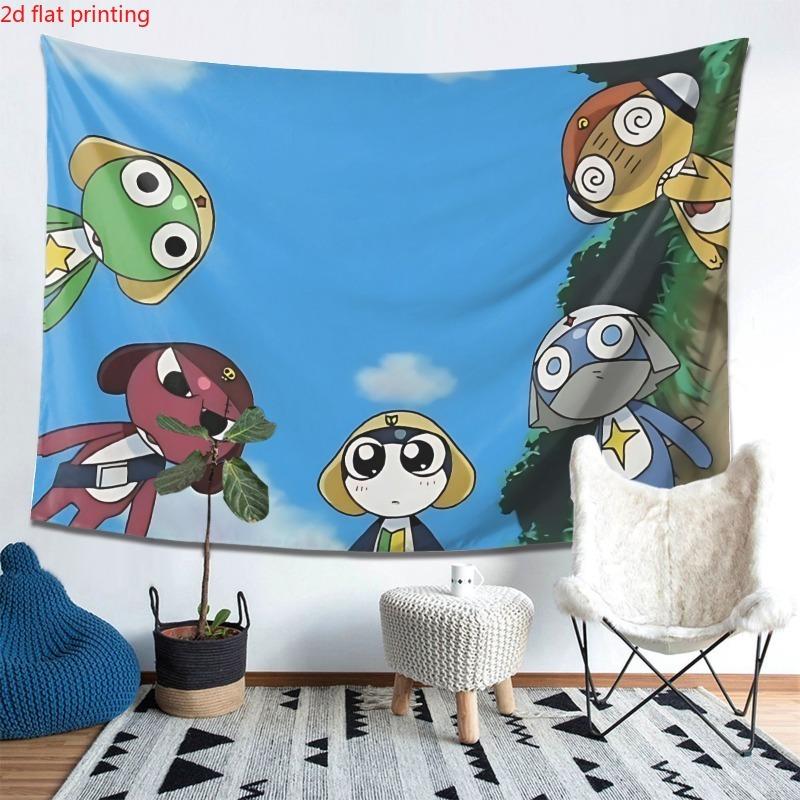 1pz S-Sgt. Arazzo da Parete Rana Keroro Gunso Carino Cartone Animato Anime Appeso a Parete Decorazione Estetica per Camera da Letto Stanza del Dormitorio Stanza Cutecore