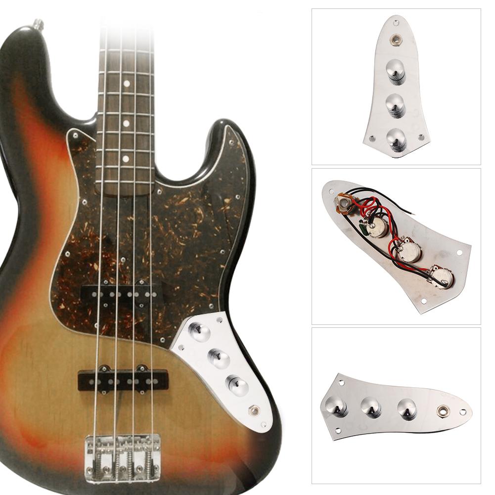 E-Gitarren Kontrollplatte Schalter Verkabelt Zinklegierung mit gerändeltem Knopf für Jazz Bass