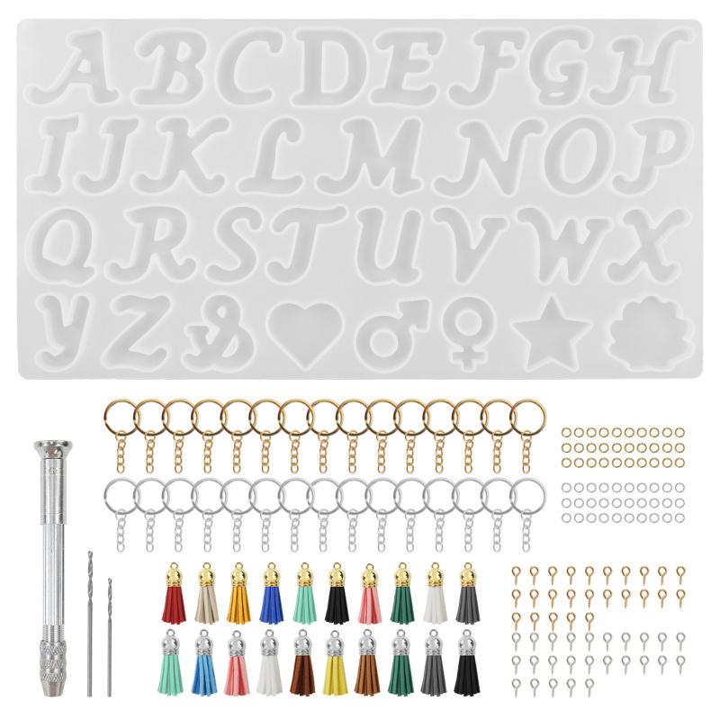 Silikonformen 12 Konstellation Englischer Buchstabe Wiederverwendbare Form für DIY Schlüsselanhänger Halskette Schmuck