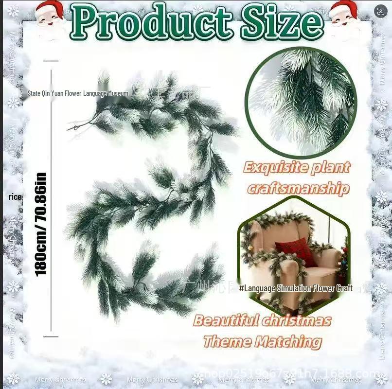 1.8m Artificial Pine Needle Vine Christmas Outdoor Decoration