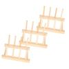 3Set Christmas Kitchen Utensils Bowl Dish Draining Rack Wooden Shelf Home Decoration