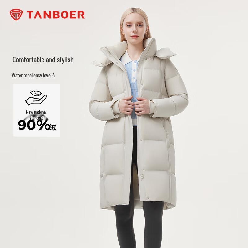 

Tanboer Women s Mid-Length Down Jacket with Detachable Hood TBF530828Z L
