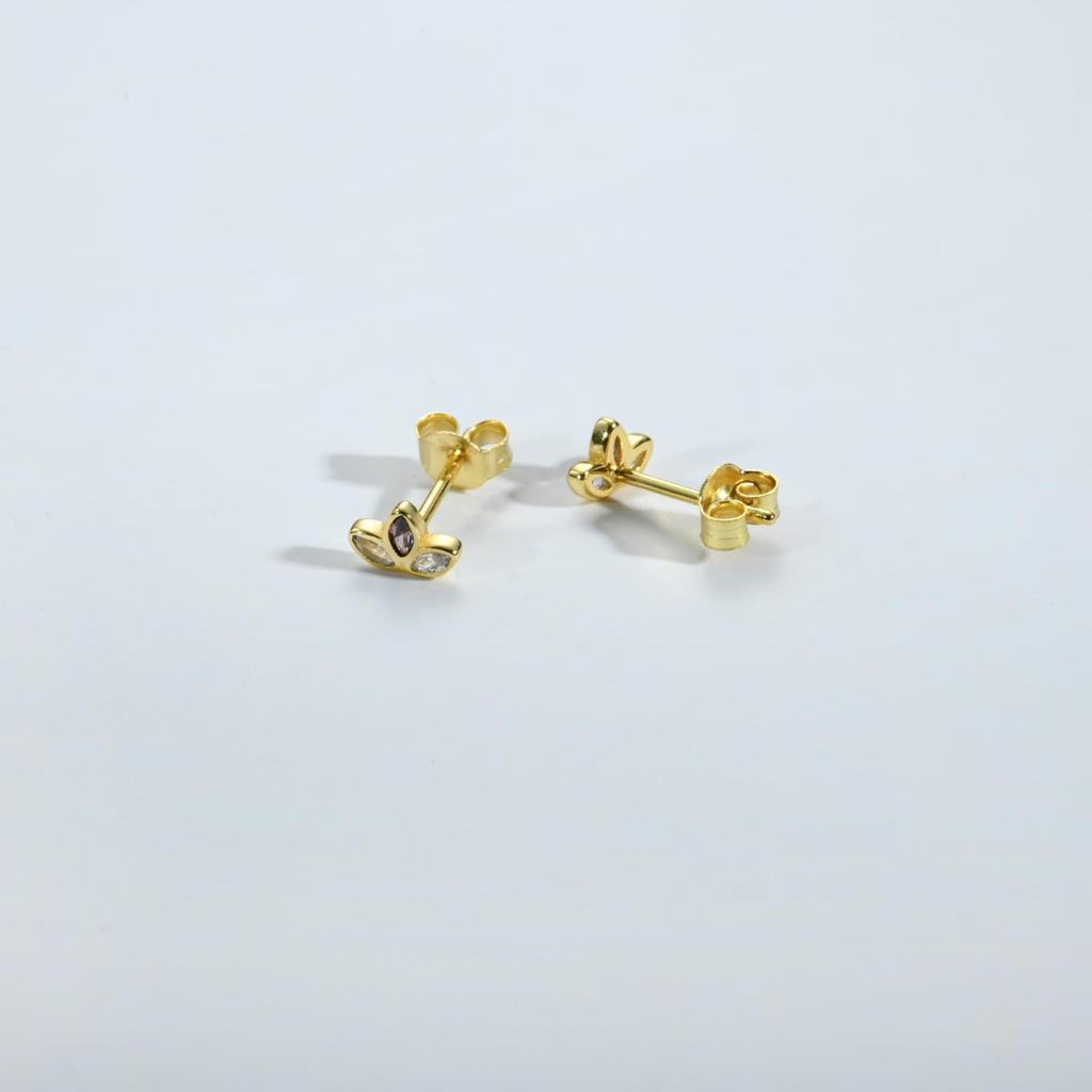 ANDYWEN 100% 925 Sterling Silber Regenbogen CZ Piercing Ohrstecker Blume Luxus Edlen Schmuck Geschenk