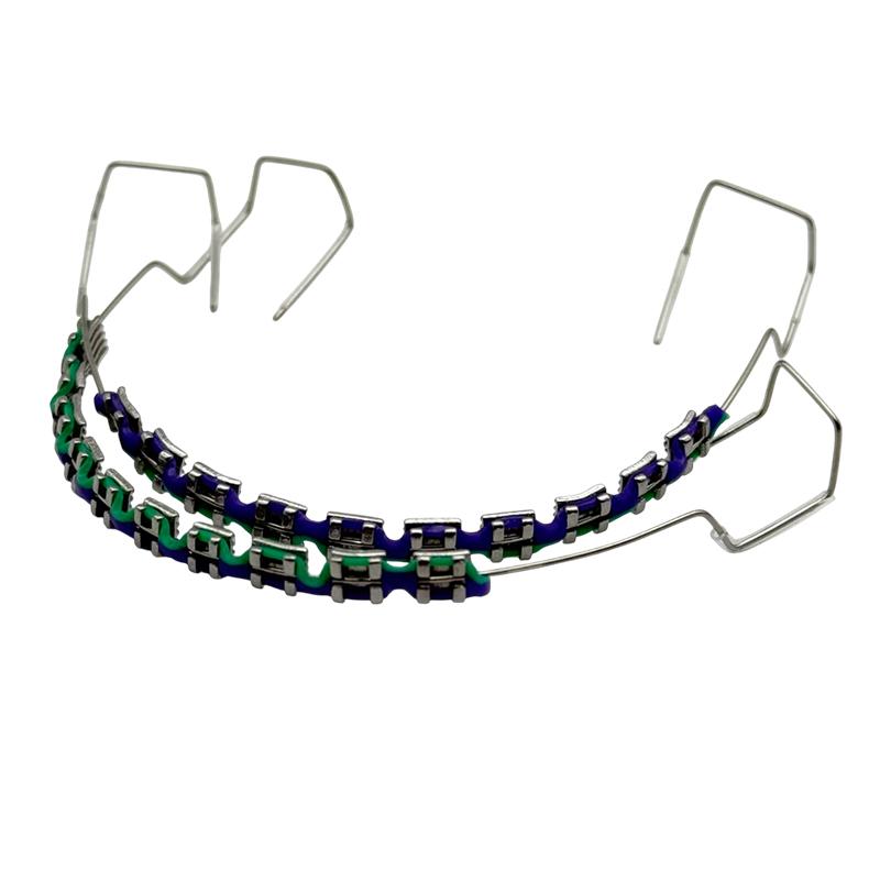 1Pair Fake Braces Colorful Brackets For Teeth Temporary Metal Wires Metal Bracket Orthodontic Ligature Ties Dental