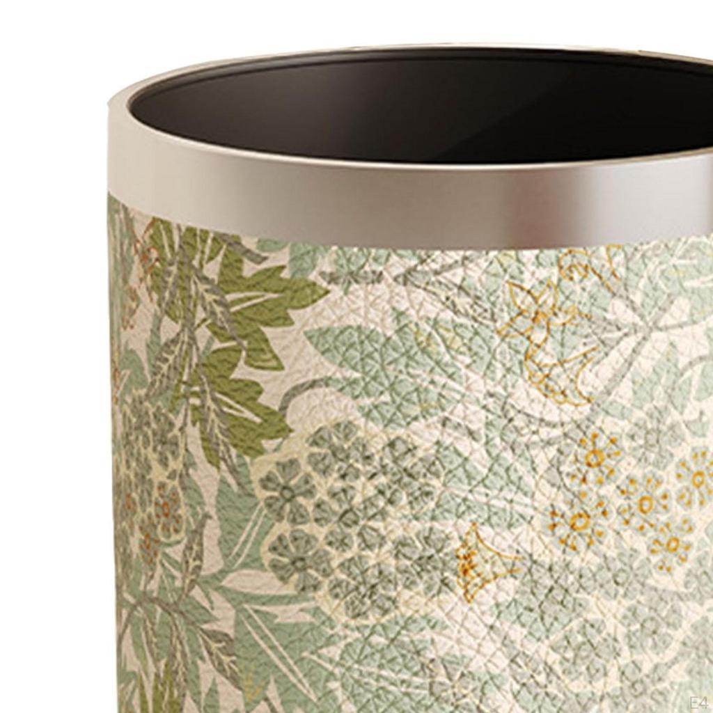 American Style PU Leather Wastebasket for Dorm and Bathroom