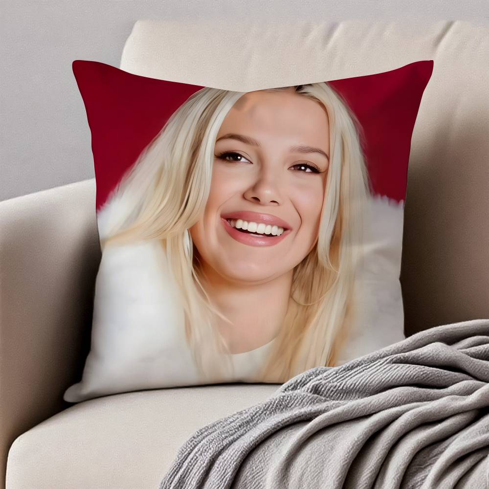 

Актриса М-Міллі Б-Боббі Б-Браун Наволочка Антикліщова наволочка Невидима блискавка Шовковистий плюш Диван 20x20Inch