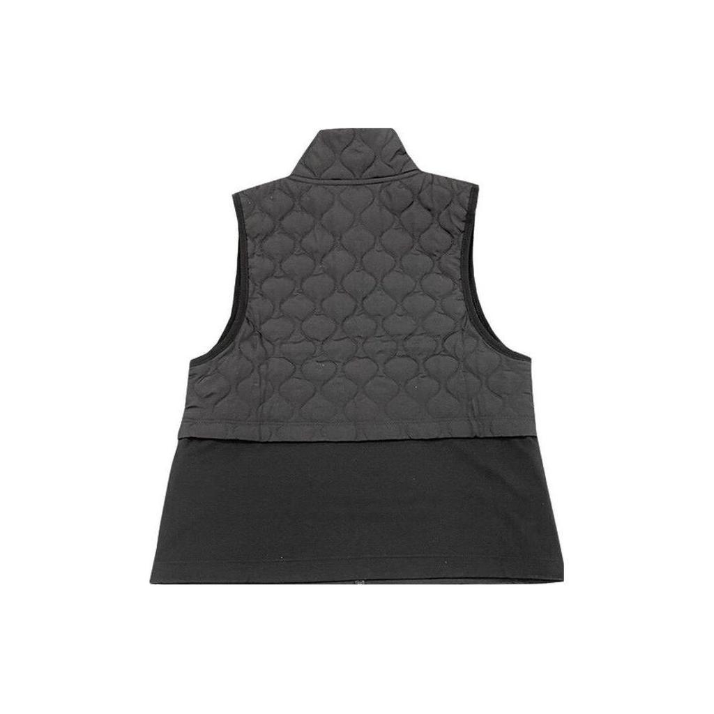 Nike Solid Color Logo Zip Warm Cotton Vest Women Vest Black DM1543-010