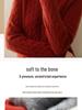 Elegant Seven-Stitch Cashmere Sweater - Women's Round Neck, Loose Fit, Warm and Cozy for Autumn and Winter