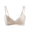 Mumi silk elastic satin ultra-thin fixed cup bra, mulberry silk without steel ring support underwear