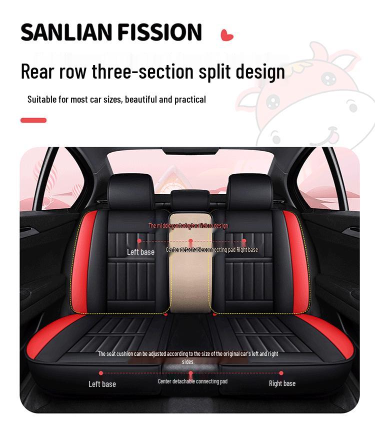 Universal Four-Season Leather & Ice Silk Car Seat Cover Cushion for All Models