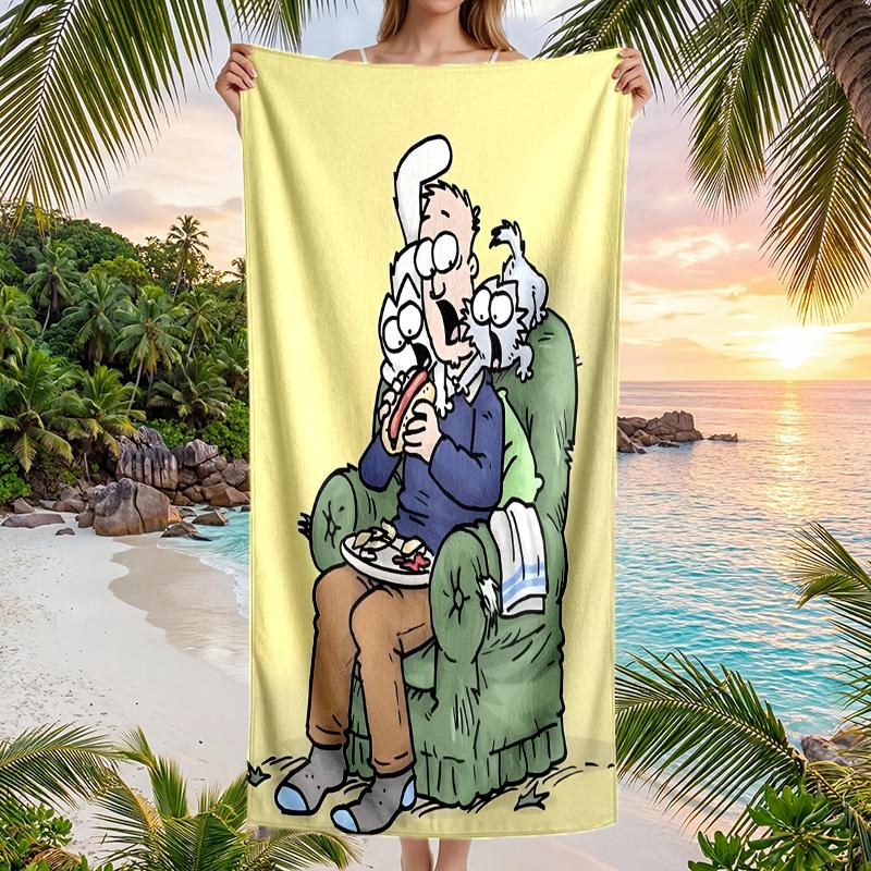 Simon'S Cat Fashion Beach Towel: Ideal for Summer Adventures Soft, absorbent and quick drying suitable for swimming and bathing