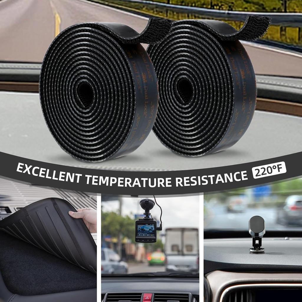 3M Dual Lock SJ3550 Reclosable Fastener 1/2''×3Ft Black Heavy Duty Mounting Tape Strong Adhesive with Interlocking Mushroom-Shaped Heads for Indoor