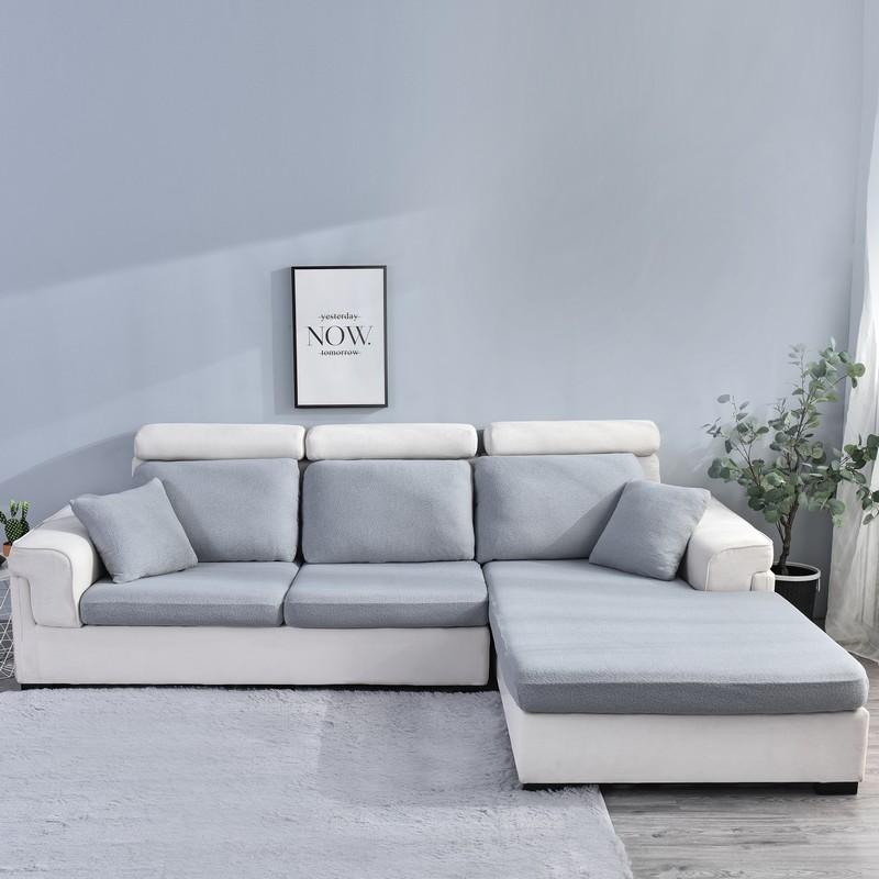 Waterproof Furniture Protector Thick Sofa Cover Corner Sofa Seat Slipcover Elastic Solid Color Couch Cover Elastic Material