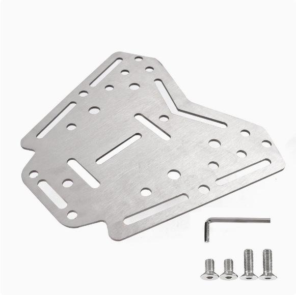 Zontes 368M/D Edelstahl Heckkofferraumplatte und Gepäckträger Standard white