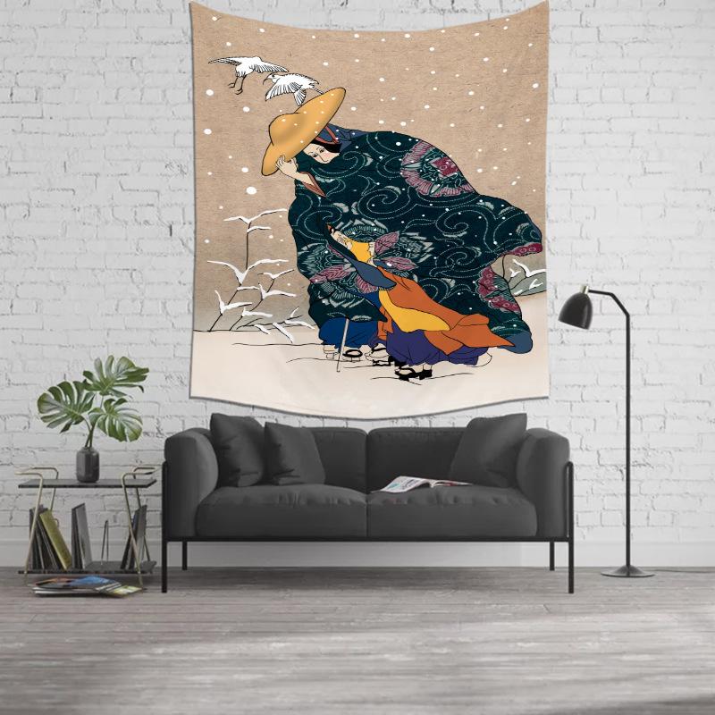 Japanische Kanagawa Ukiyoe Serie Tapisserie Tattoo Shop Wanddekoration Malerei Hängendes Tuch Altes traditionelles Hintergrundtuch