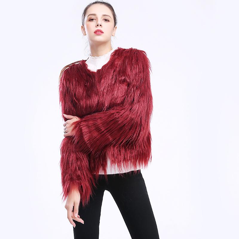 Women's Faux Fur Short Coat - Washable Wool, European & American Style