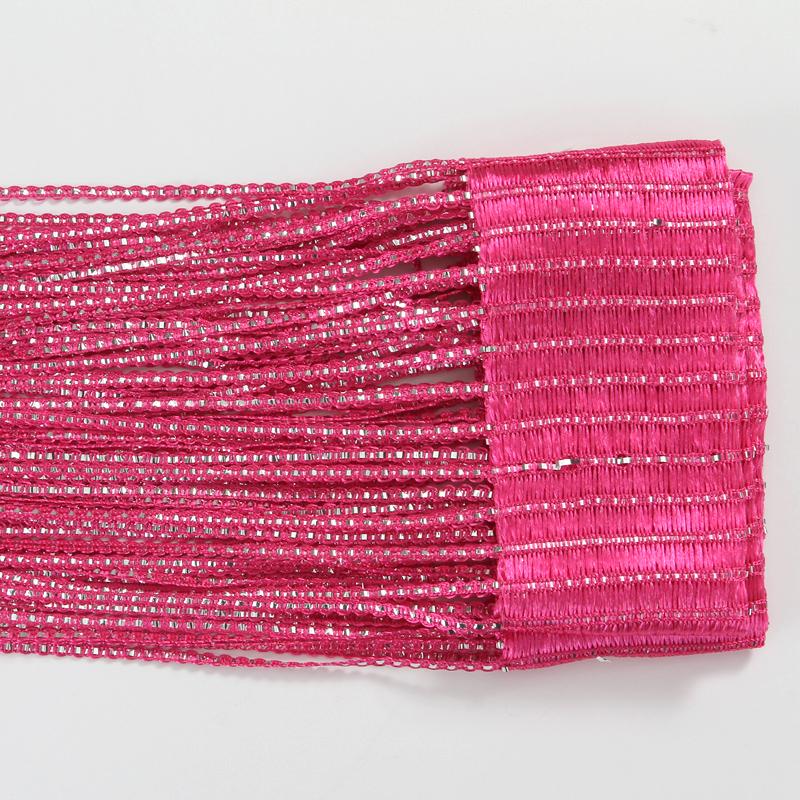 Серебряная нитяная штора Серебряная проволочная штора Бахрома Ламбрекен Разделитель для гостиной Свадебный DIY Декор для двери 100x200СМ 100x200cm