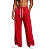 Men's Casual Color Loose Fit Sweatpants with Elastic Waist Straight Leg
