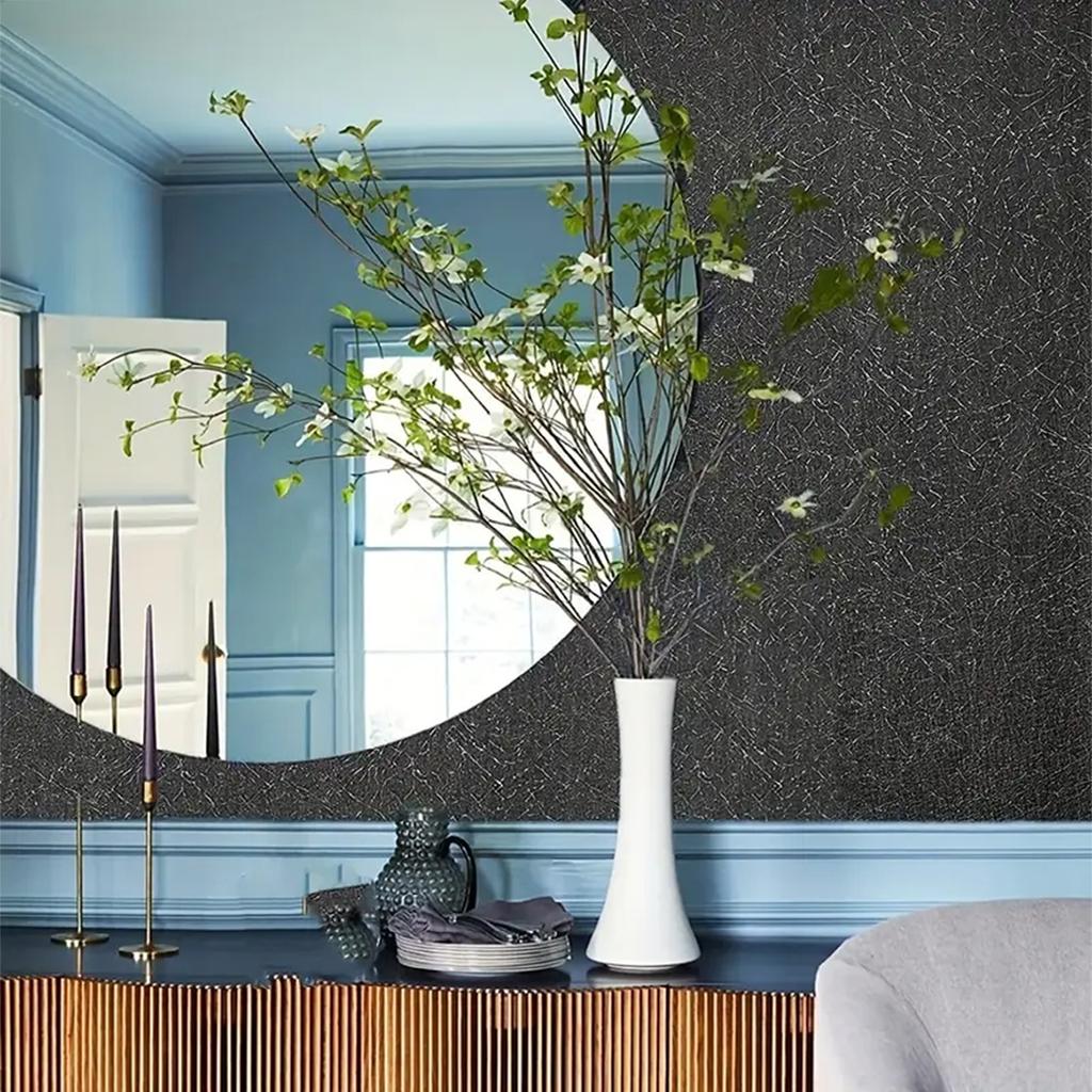 Black Waterproof Self-Adhesive Wallpaper & Silk-like PVC Film: Best for Bathroom, Cafe and Bedroom Makeovers