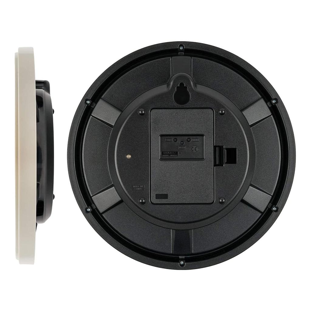 Casio Wall Nighttime Stop Second Hand IQ-1060J-7JF Clock, Radio-Controlled, White, Analog,