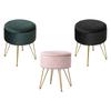 Vanity Stool with Golden Metal Leg Soft Accent Chair Multipurpose Footrest Stool for Office Dressing Room Hallway Bedroom Vanity
