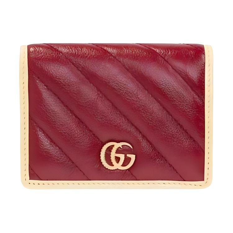 Gucci GG Marmont Logo Snap Closure Leather Wallet Medium Women wallet Red 573811-1X5DG-6775 Basic Set (Bag+Dust Bag),Printed