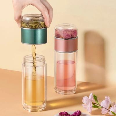 Modern Simplicity Tea Separation Cup Flower Tea Double-deck Glass Female Cute High Temperature Resistance Portable Water Cup New