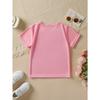 European Size Girls Round-neck Short-sleeved T-shirt with Smiling Face Pattern Print