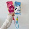KEYSION Cute 3D Cartoon Plush Case for VIVO Y21 Y21S Y33S Y33T with Lanyard Soft Silicone Shockproof Phone Cover for VIVO T1X