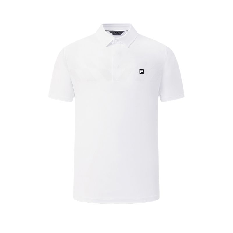 Fila Golf Series Pullover Knitted Short Sleeve Golf Shirt Men Tops A11M625162F-WT