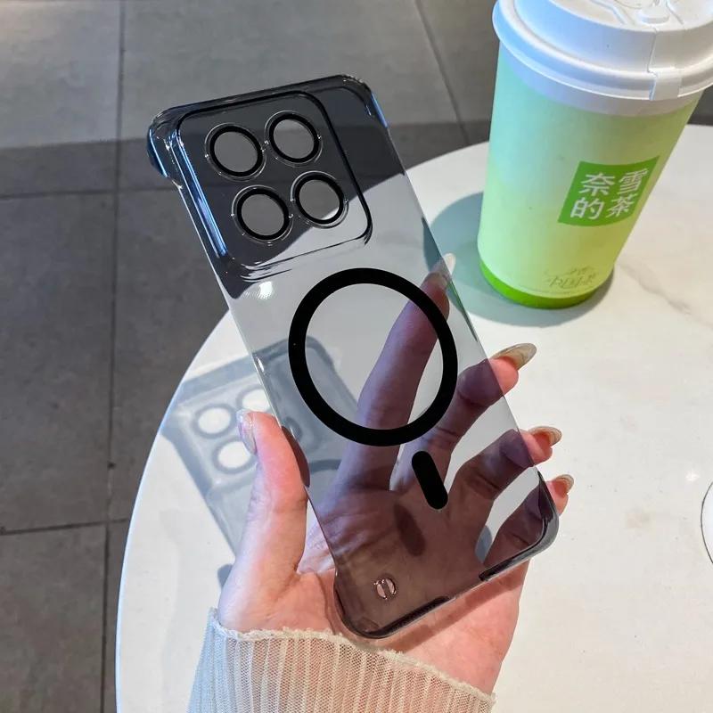 

Mi 15Pro Broderless Case Heat Radiation Slim Matte Clear for Magsafe Case for Xiaomi Mi 15 14 12 Pro Mi15 14 13 Ultra PC Cover Xiaomi 12