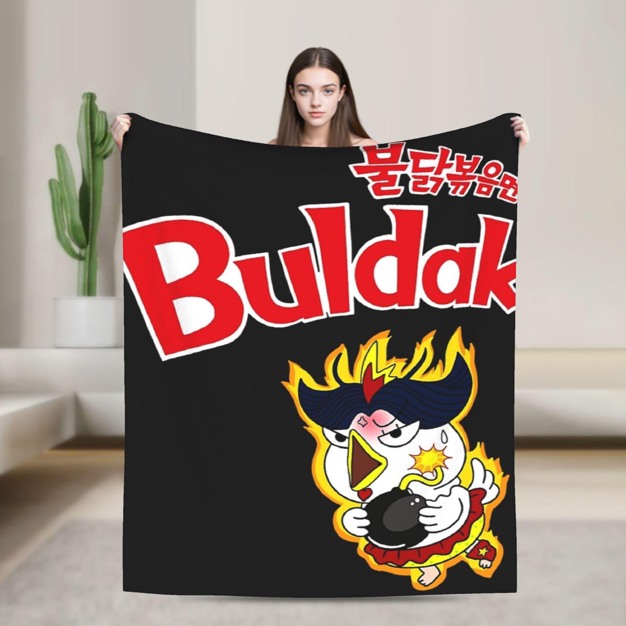 

Пледна ковдра з фланелі Buldak Ramen Chicken, надзвичайно м яка ковдра-плед для декору дому, подорожей літаком, покривало на ліжко, покривало для дивана-ліжка 30x40in