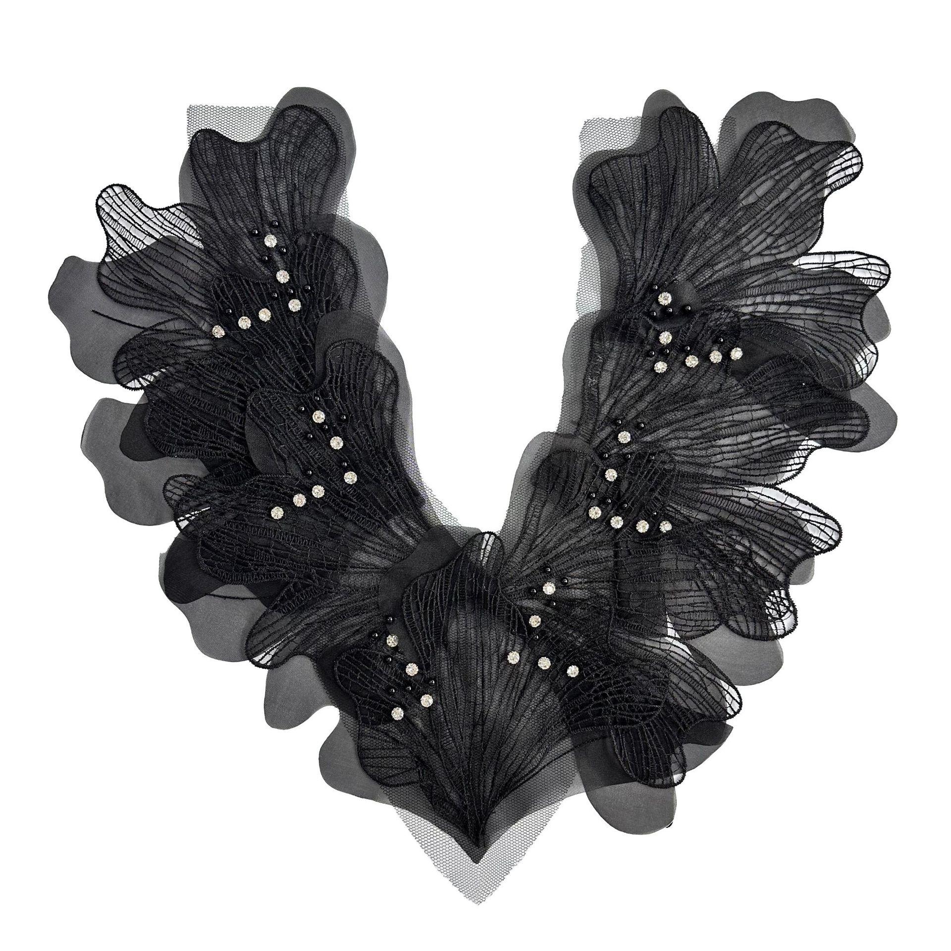 

Изысканная органза, насадка для маникюрного аппарата, ажурная сетка, передний воротник, тканевая наклейка, одежда, платье, свадебное украшение, тканевая наклейка, аксессуары X3425 black