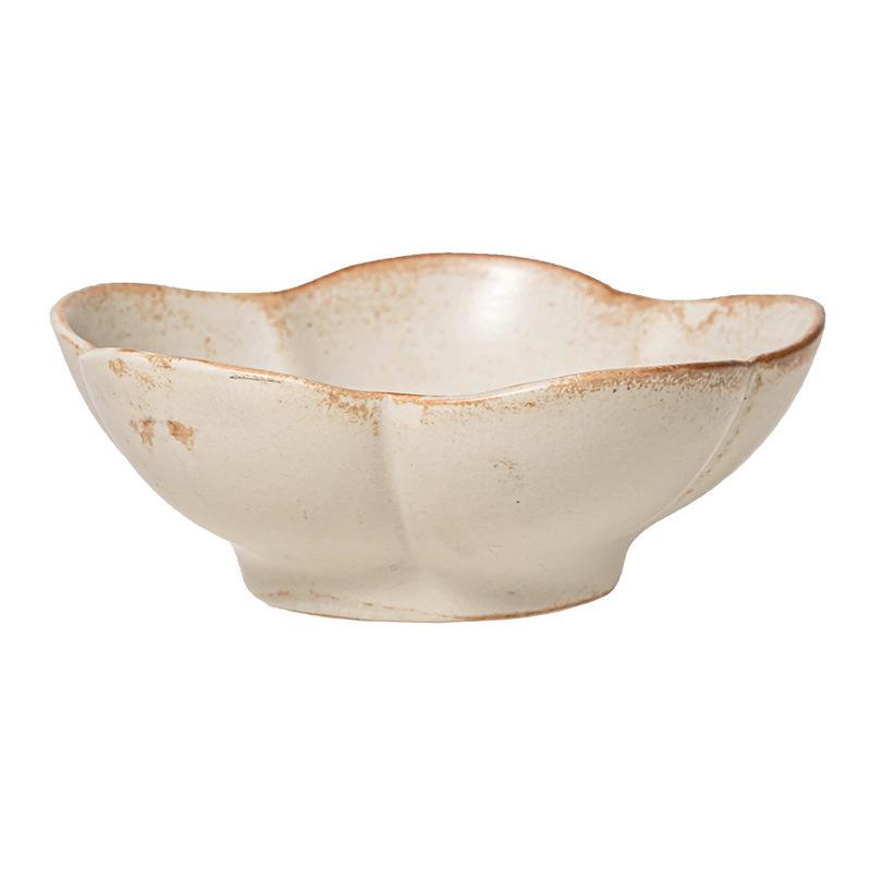 Coarse Pottery Rice Bowl Household Japanese Tableware Ceramic Small Bowl High Value Flower Bowl Commercial Dessert Bowl Personal Bowl