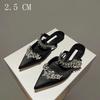 Luxury Crystal Slipper Wheat-Ear Rhinestone Pointed Sandals Silk Satin Covered Head High Heels Slippers Woman
