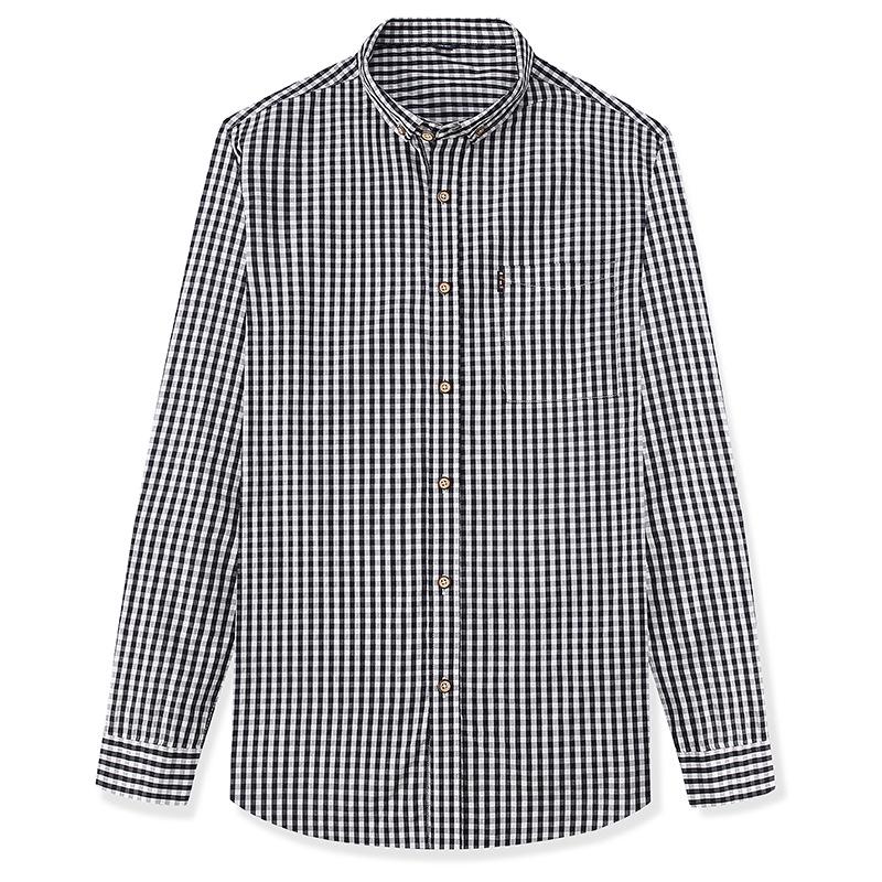 

Мужская клетчатая хлопковая рубашка с длинным рукавом Dongyu — дышащая, облегающая, повседневная куртка для осени/зимы. XXL