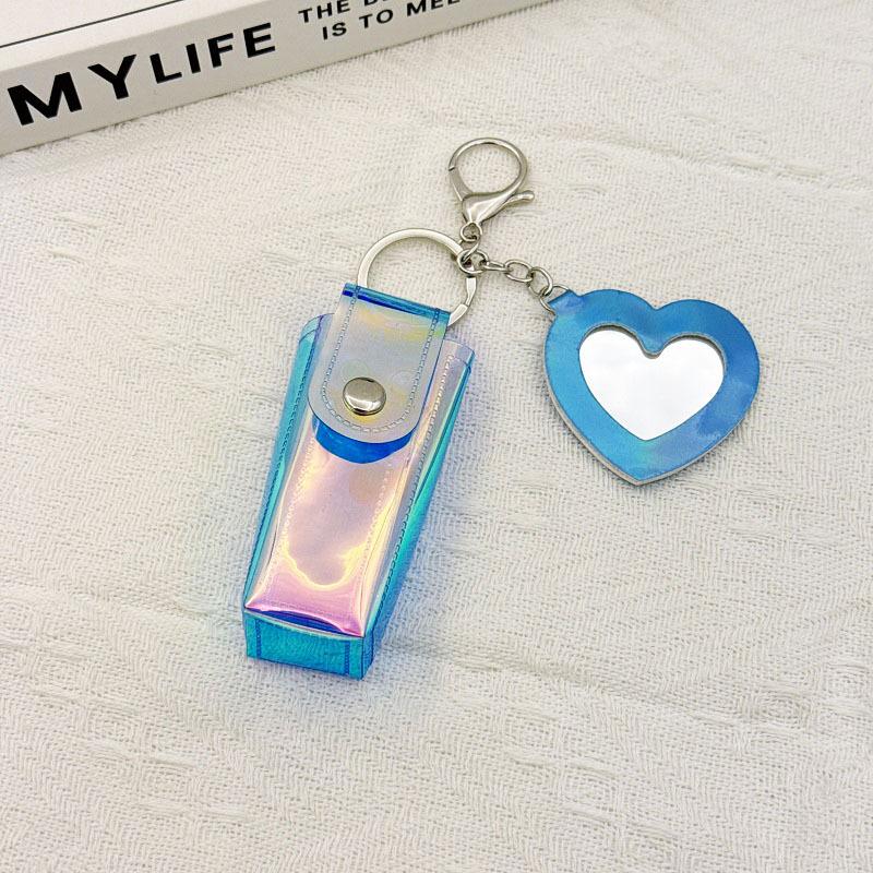 Portable Lipstick Bag Pouch Lip Balm Bag Keychain Holder Creative Lipsticks Protective Cover With Mirror