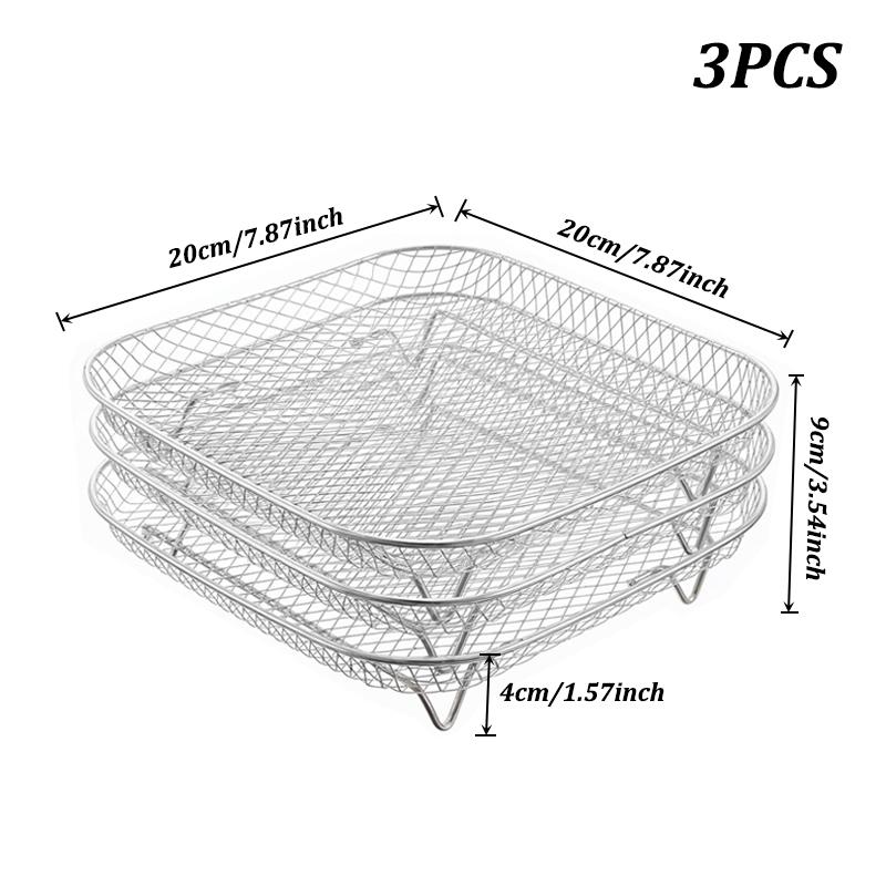 Air Fryer Baking Rack Stackable Stainless Steel Air Fryer Basket Accessories for Baking Roasting, Oven & Dishwasher Safe